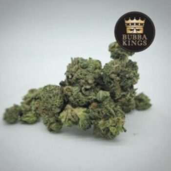 Bubba Kings Mike Tyson Smalls cannabis with THC content of 25%-31%, showcasing dense, green buds.