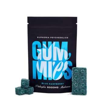 Image of Euphoria Psychedelics - Blue Raspberry Gummy 6000mg. Delicious and potent gummies for a euphoric experience. Explore our range of Psychedelics today.