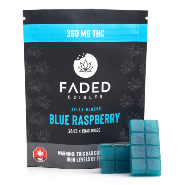 Blue Raspberry Jelly Blocks 360mg THC