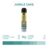 Boost Distillate Cart - Jungle Cake 1G featuring a clear cartridge with vibrant yellow distillate, showcasing terpene profile.