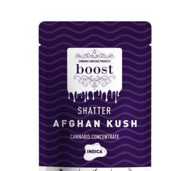 Boost Shatter - Afghan Kush INDICA cannabis concentrate. Premium quality, lab tested INDICA shatter for a potent and relaxing experience. Enhance your senses now!
