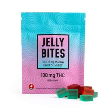 Twisted Extracts - Berry Mix Jelly Bites 100mg THC (INDICA). Delicious berry flavored indica gummies containing 100mg THC per package.
