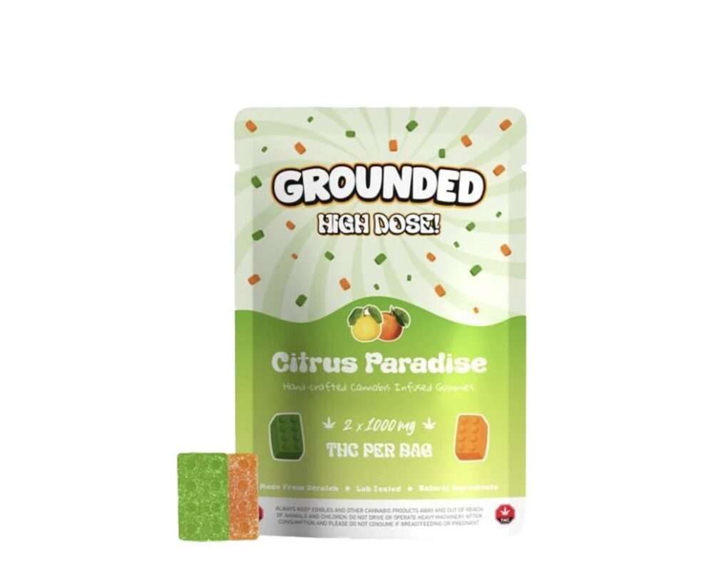 Grounded High Dose Bricks – Citrus Paradise 2000mg Gummies