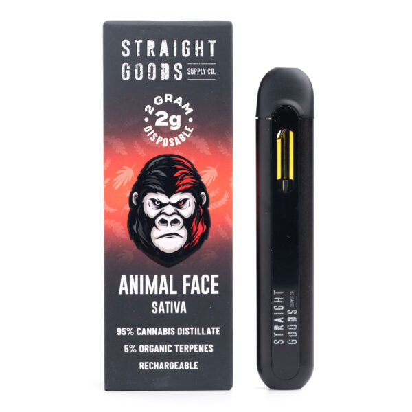 *NEW* Straight Goods 2 GRAM Disposables – Animal Face (Sativa)