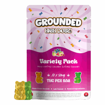 Grounded High Dose Variety Pack THC Gummies – 500mg THC – Assorted Flavor Adventure