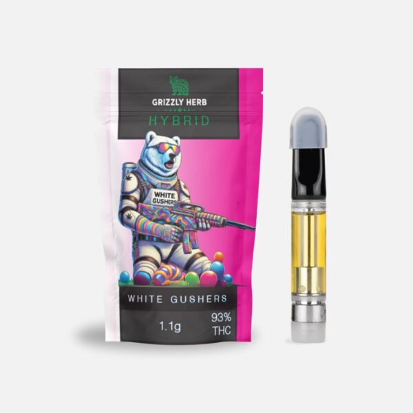 Grizzly Herb – White Gushers (Hybrid) – 1g Cartridge