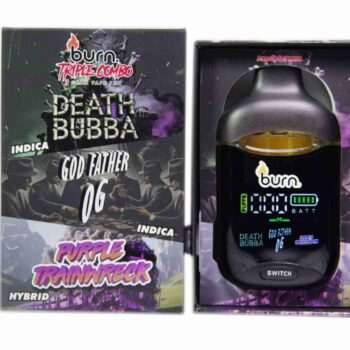 Burn 3G Triple Combo Vape - Death Bubba + Godfather OG + Purple Trainwreck