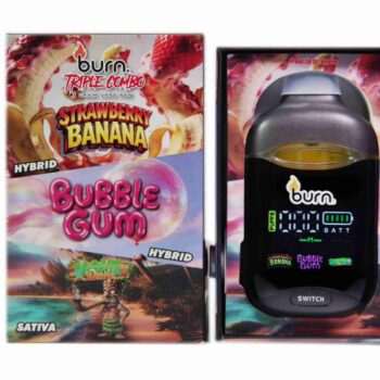 Burn 3G Triple Combo Vape - Strawberry Banana + Bubble Gum + Maui Wowie