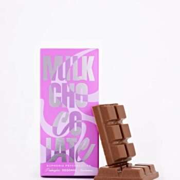 Euphoria Psychedelics Milk Chocolate 3000mg packaging with a chocolate bar displayed, ideal for cannabis enthusiasts in Abbotsford.