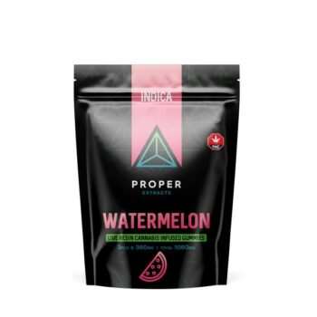 Proper Extracts 1080mg Live Resin Gummies Watermelon Indica pack