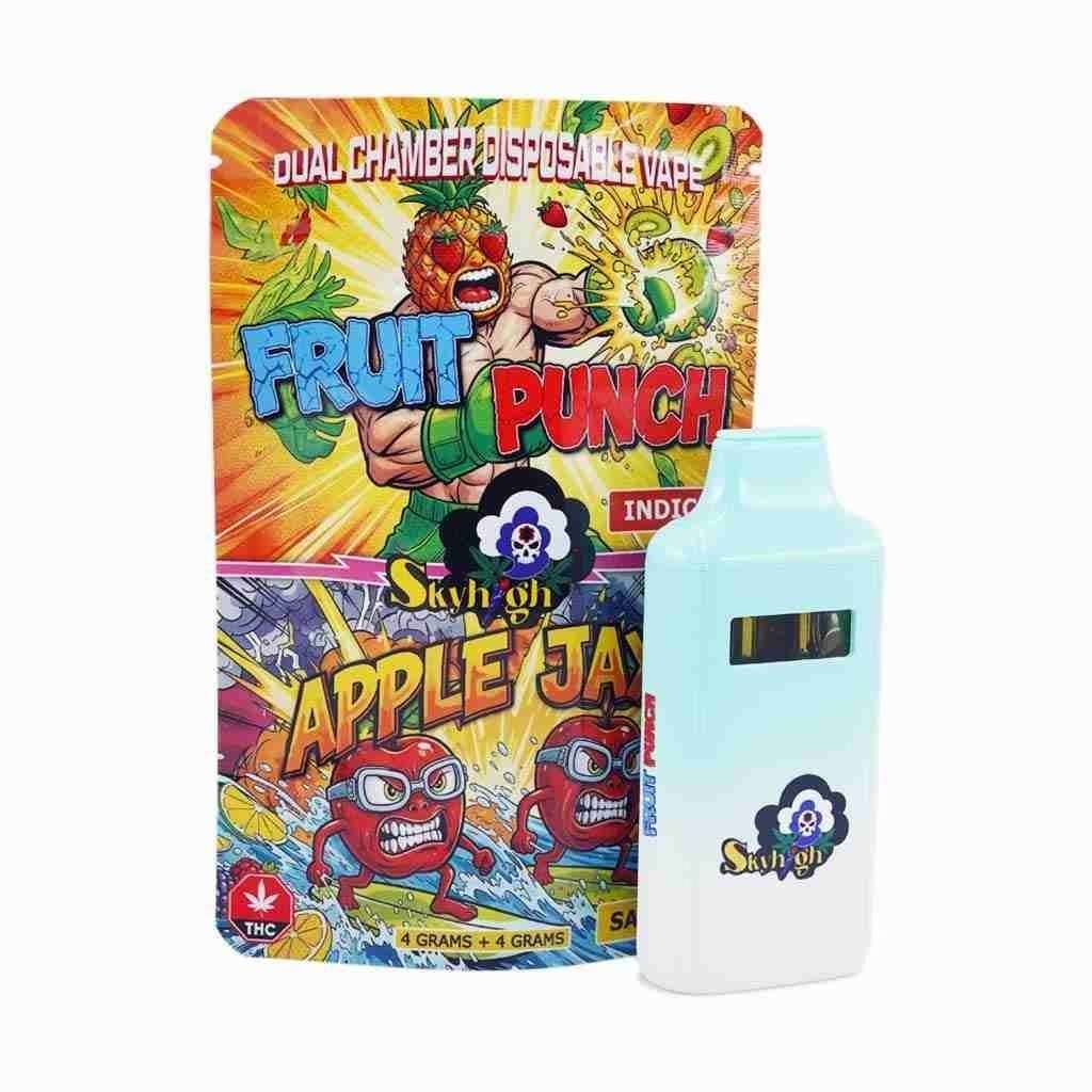 Sky High 8G Dual Chamber Disposable Vape – Fruit Punch + Apple Jax