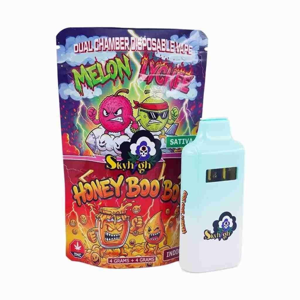Sky High 8G Dual Chamber Disposable Vape – Melon Lychee + Honey Boo Boo