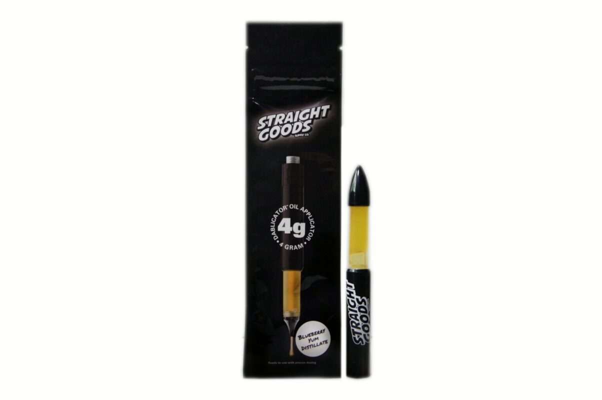 Straight Goods 4G Dablicator Blueberry Yum distillate oil applicator with black packaging bag