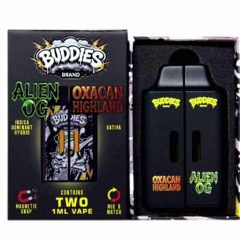 Buddies Brand 2G Dual Chamber Vape (2 x 1 Gram) - Alien OG (I) + Oxacan Highland (S)