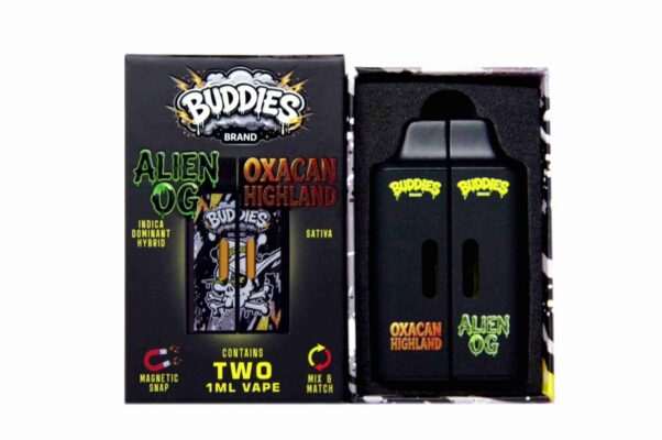 Buddies Brand 2G Dual Chamber Vape (2 x 1 Gram) – Alien OG (I) + Oxacan Highland (S)