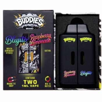 Buddies Brand 2G Dual Chamber Vape (2 x 1 Gram) - Blujito (I) + Raspberry Lemonade (S)