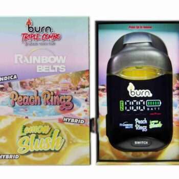 Burn 3G Triple Combo Vape (3 x 1 Gram) - Rainbow Belts (I) + Peach Ringz (H) + Lemon Slush (H)