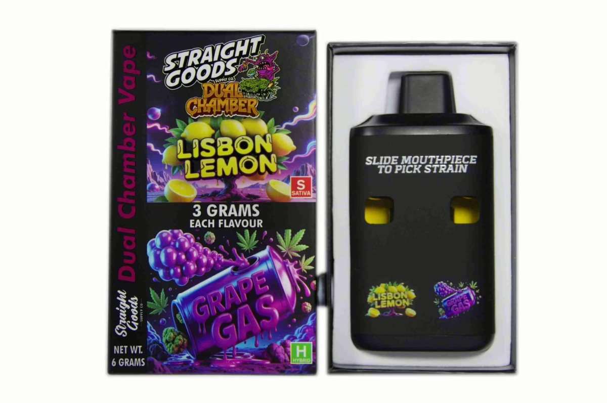 Straight Goods 6G Dual Chamber Vape - Lisbon Lemon (S) x Grape Gas (H)