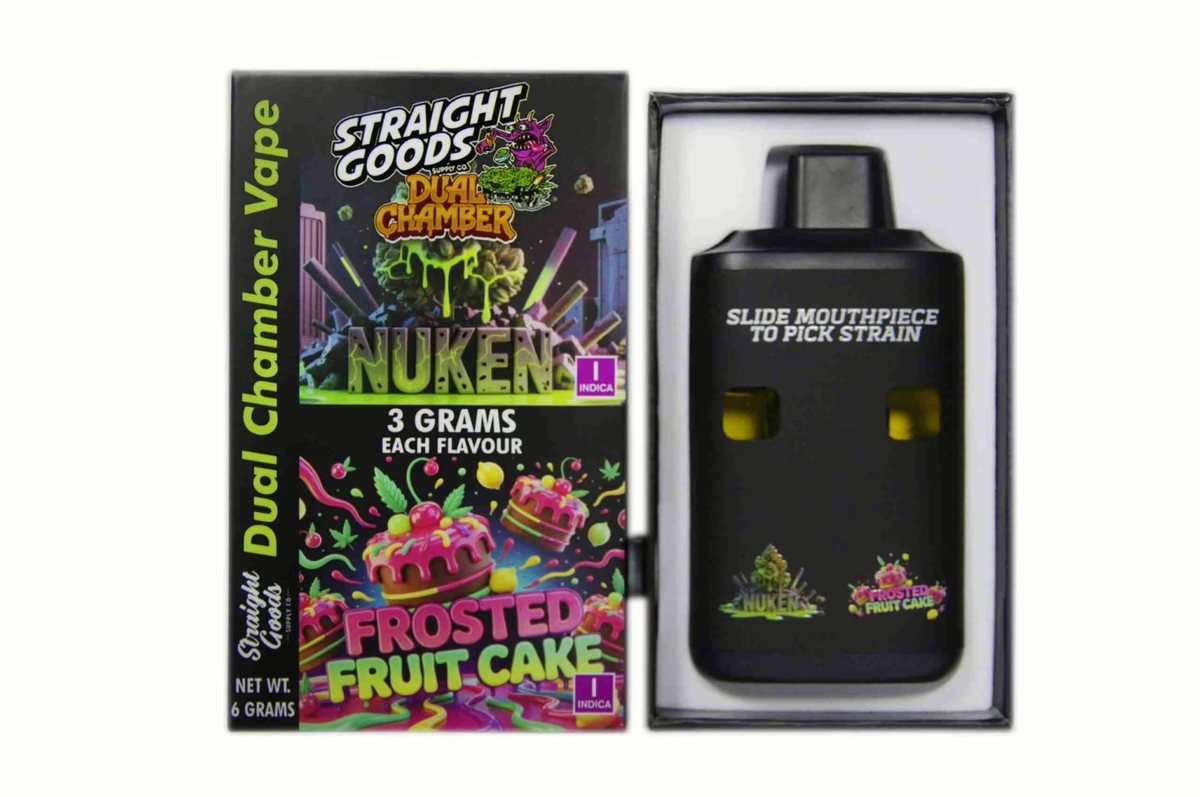 Straight Goods 6G Dual Chamber Vape - Nuken (I) x Frosted Fruit Cake (I)