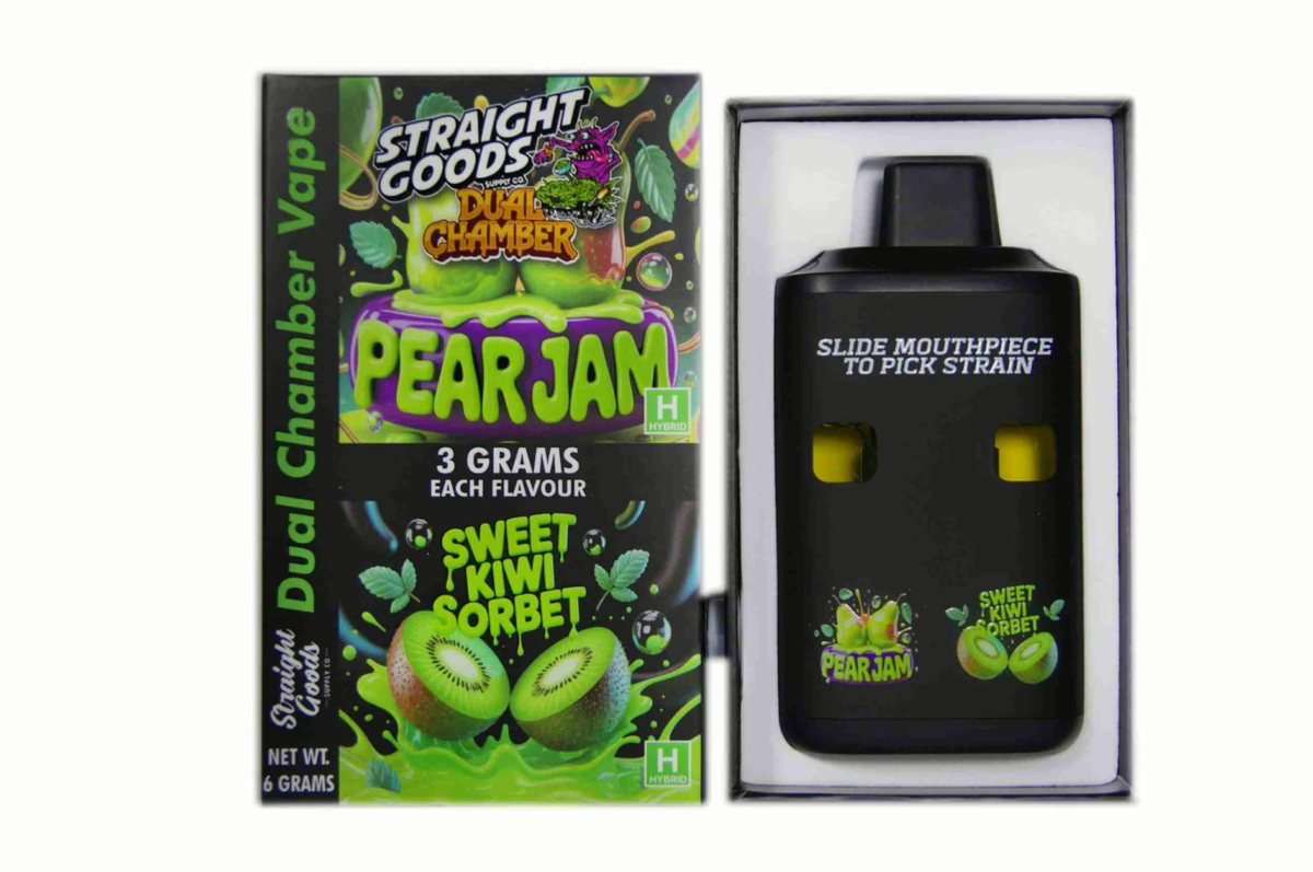 Straight Goods 6G Dual Chamber Vape - Pear Jam (H) x Sweet Kiwi Sorbet (H)